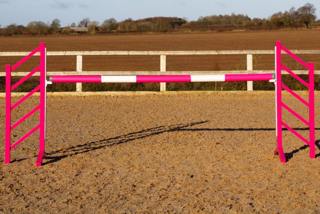 Pink & White Plastic Show Jump Poles - Jump 2 It Horse Jumps