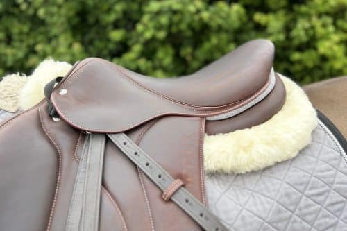 Horse Saddle Pad with Clear Gel Pad and Natural Sheepskin