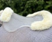 Clear Gel saddle pad for horses with Natural Sheepskin